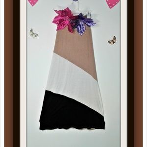 Long Brown, White and Black Skirt